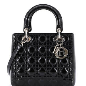 Christian Dior Medium Lady Dior Bag Cannage Quilt Patent
